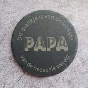 Onderzetter rond leisteen papa